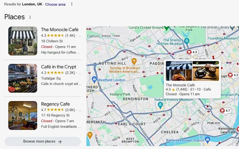 google business profile search