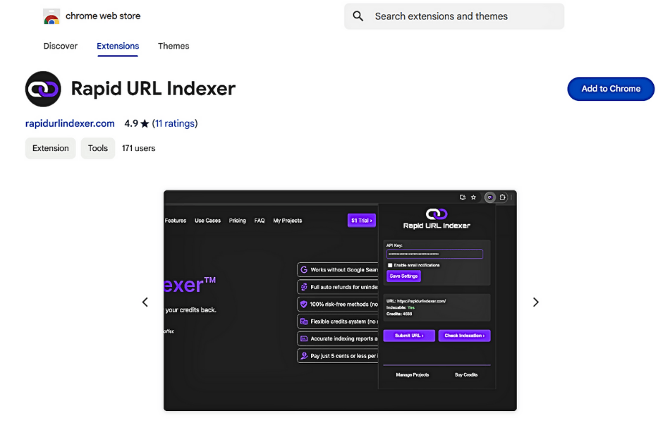 rapidurlindexer chrome extension