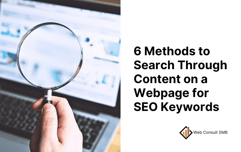 searching through content on a webpage for seo